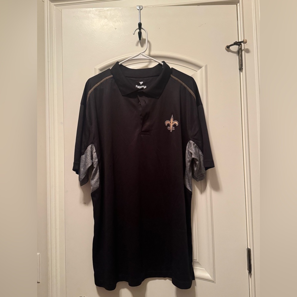 Men’s Fanatics New Orleans Saints Black Polo- NWT- 2X